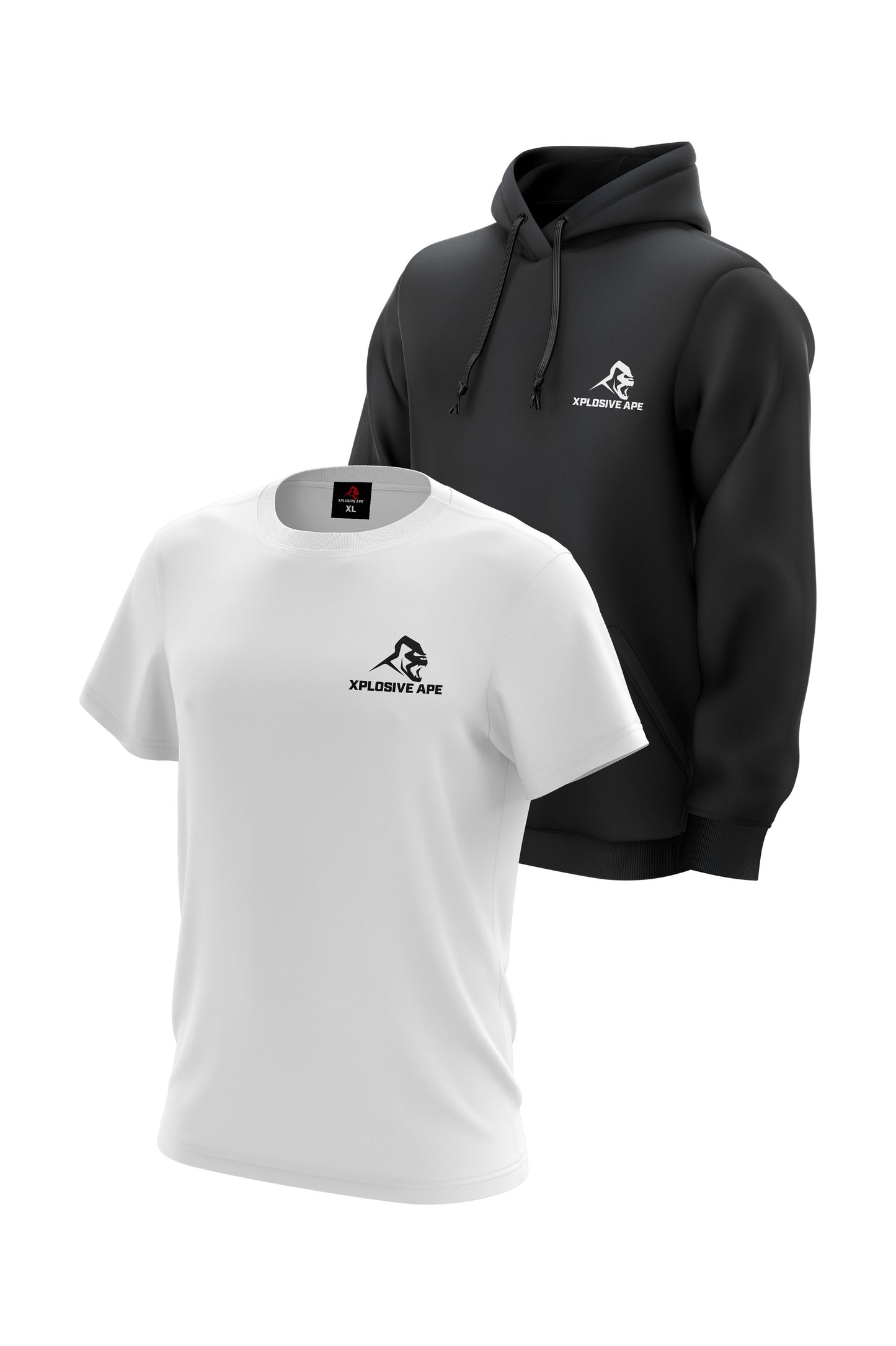 XAPE Classic String Hoodie & Logo Tee Combo - Black/White
