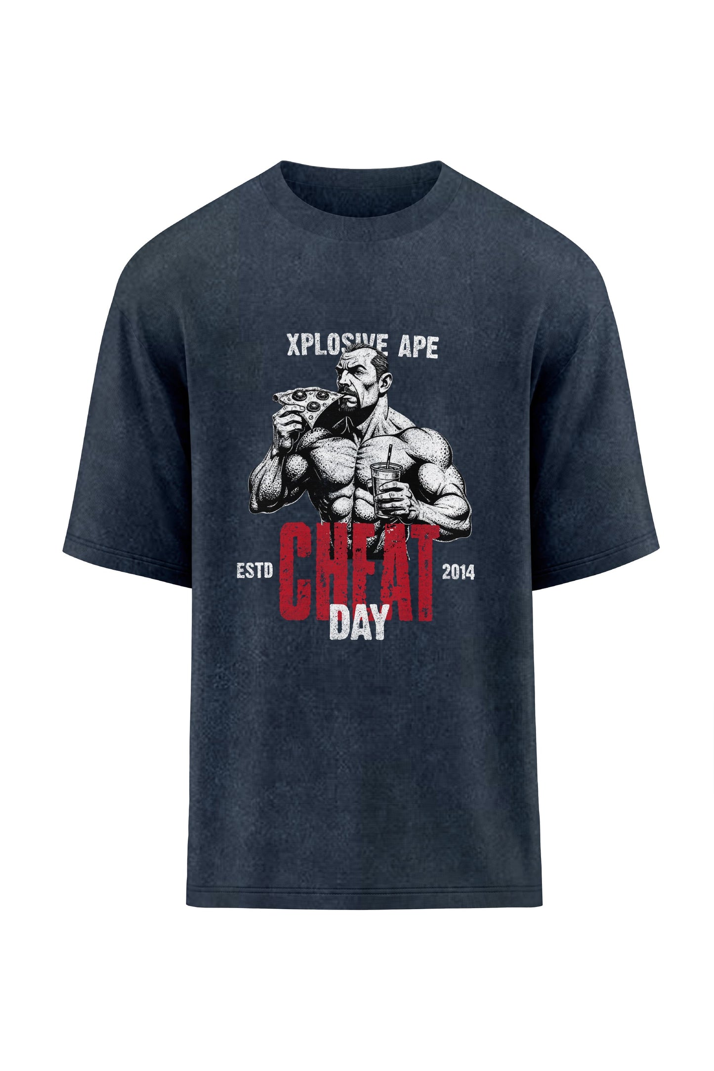 XAPE Cheat Day Oversized Tee - Acid Wash Black