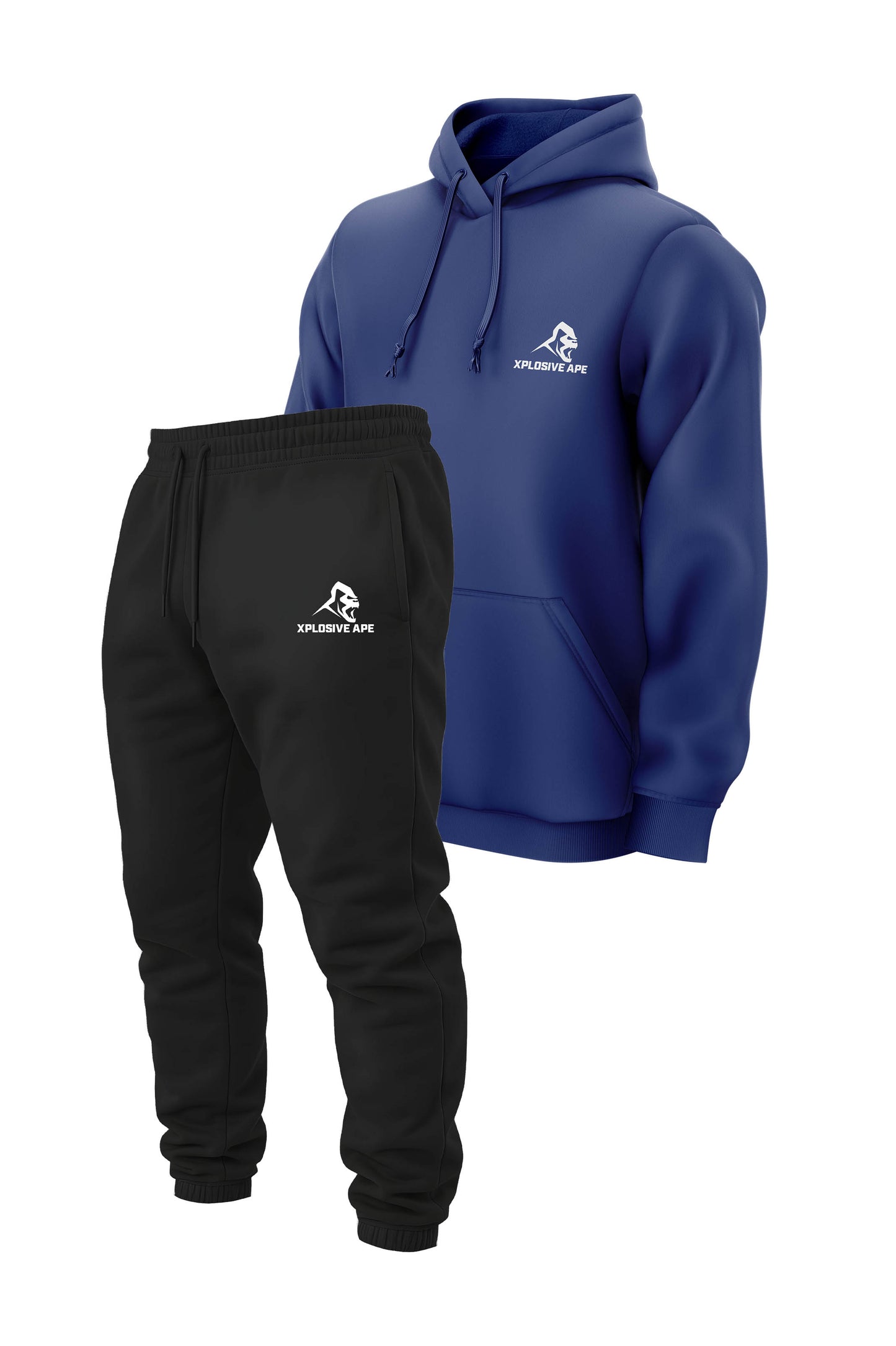XAPE Classic String Hoodie & Classic Logo Joggers Combo - Cobalt/Black