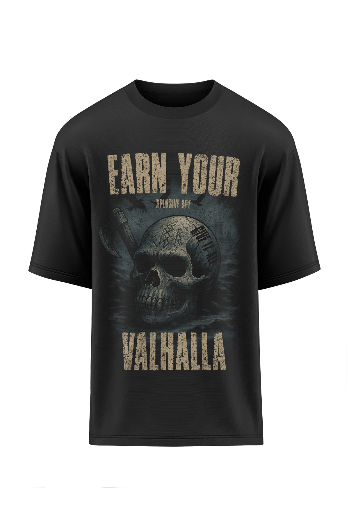 XAPE Earn Your Valhalla Oversized Tee - Black