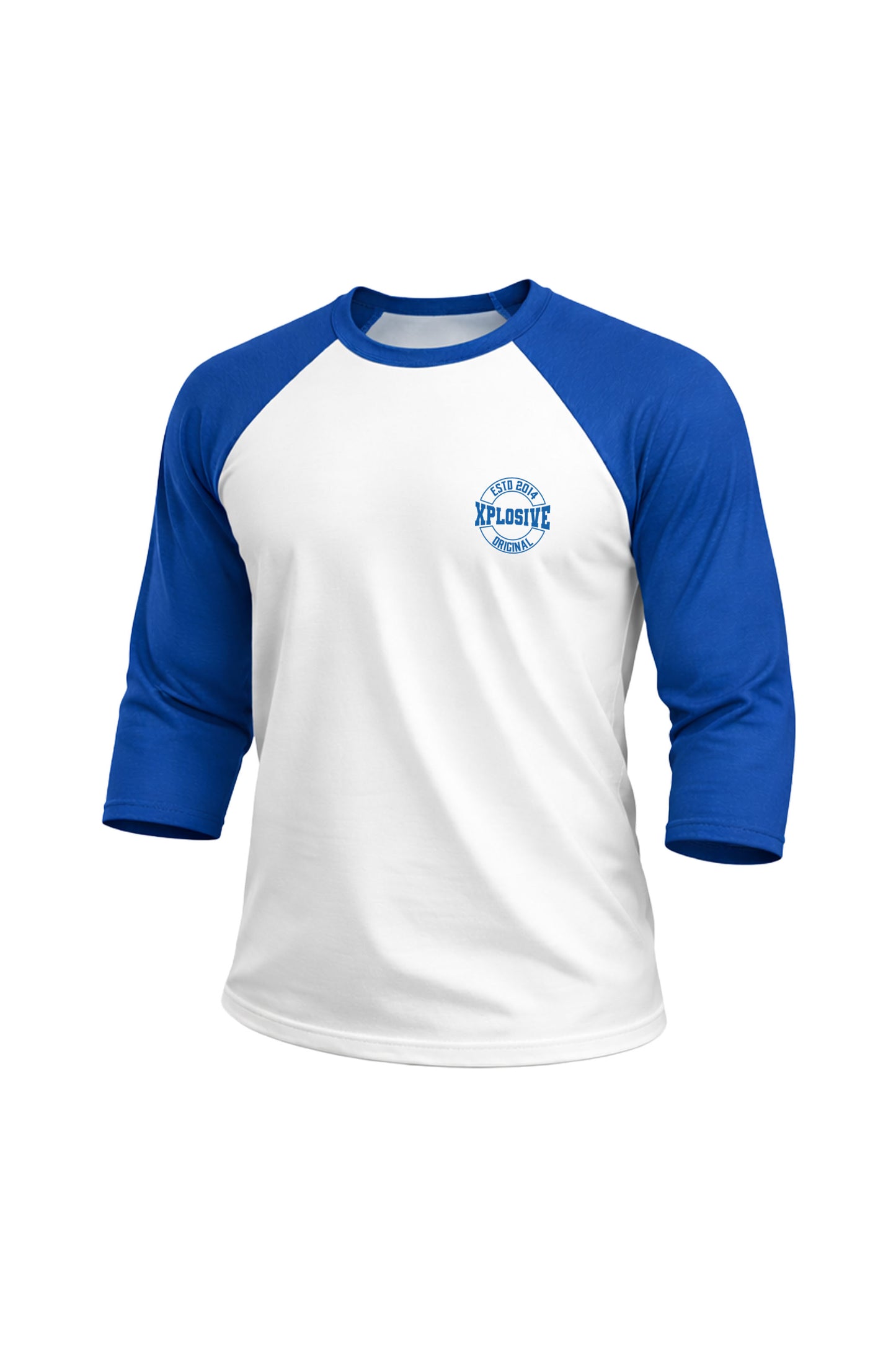 XAPE Varsity Prime Raglan 3/4 Sleeve Tee - White/Royal Blue