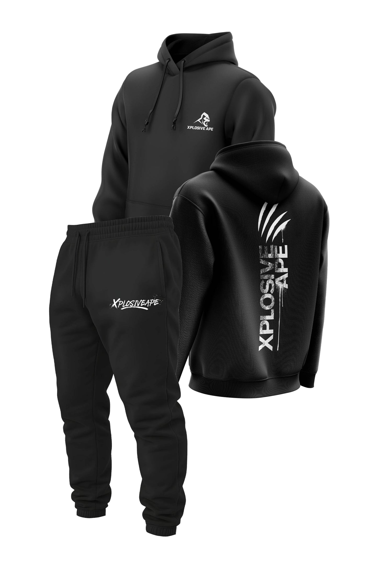 XAPE Claw V2 String Hoodie & Desolate V2 Joggers Combo - Black