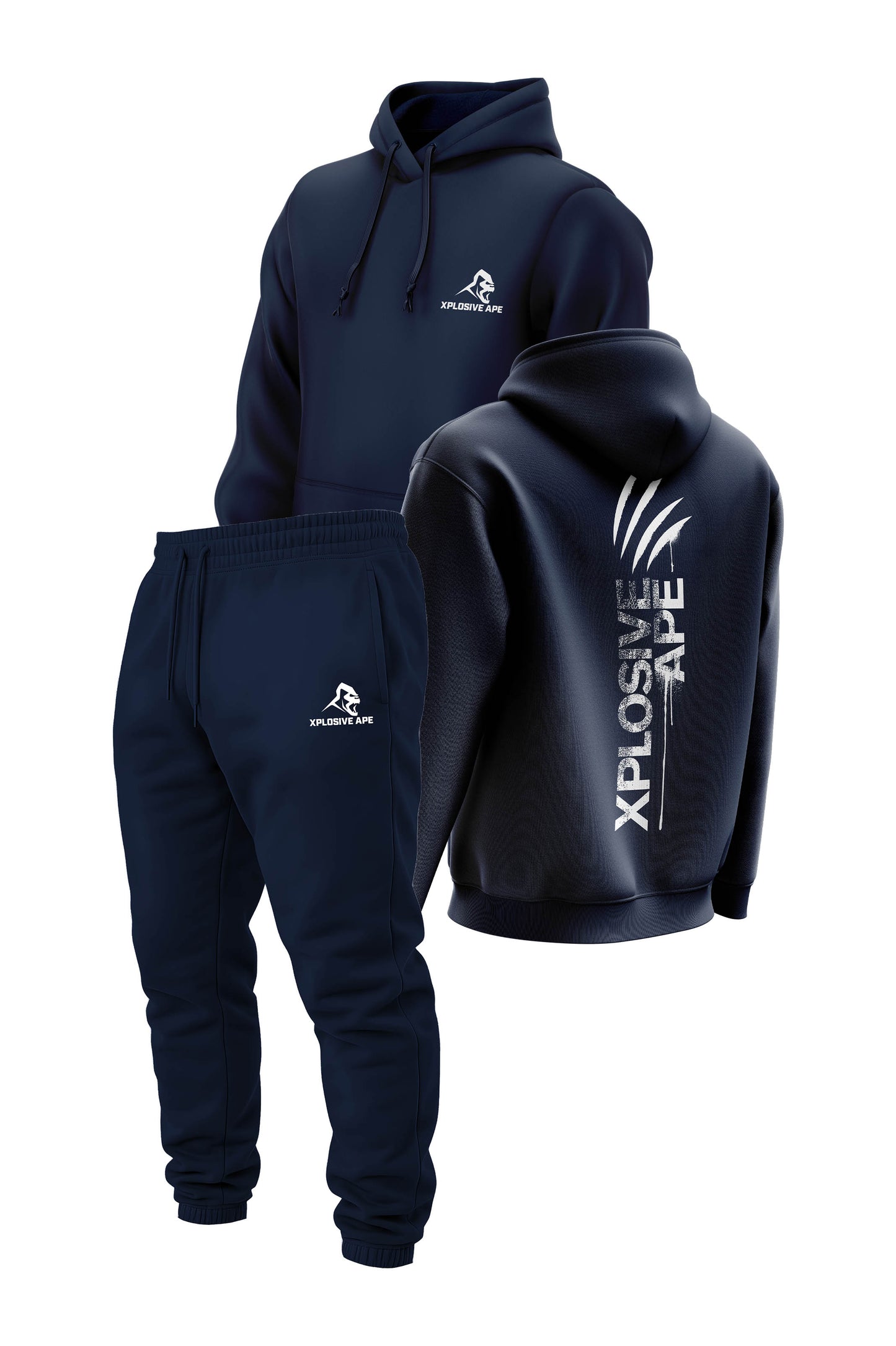XAPE Claw V2 String Hoodie & Prime Logo V2 Joggers Combo - Navy