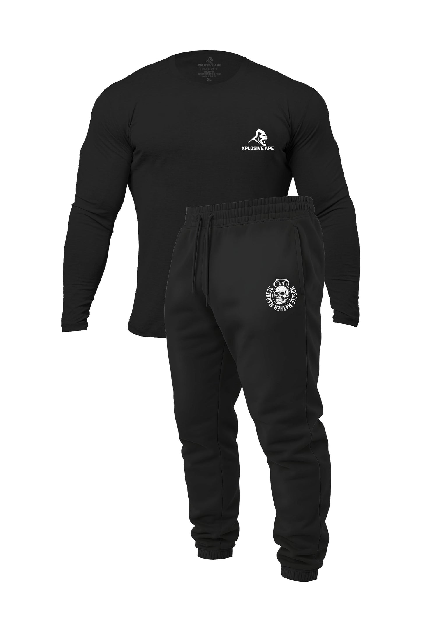 XAPE Prime Long Sleeve Tee & Hardwired Joggers Combo - Black