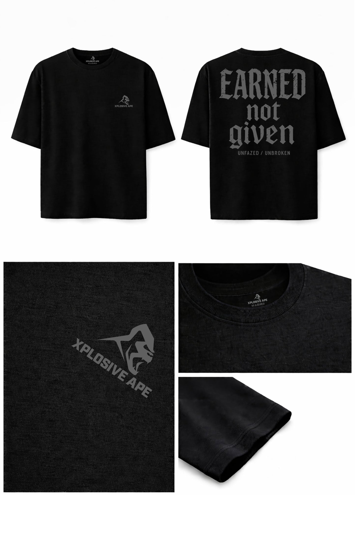 XAPE Earned Not Given Oversized Tee - Black