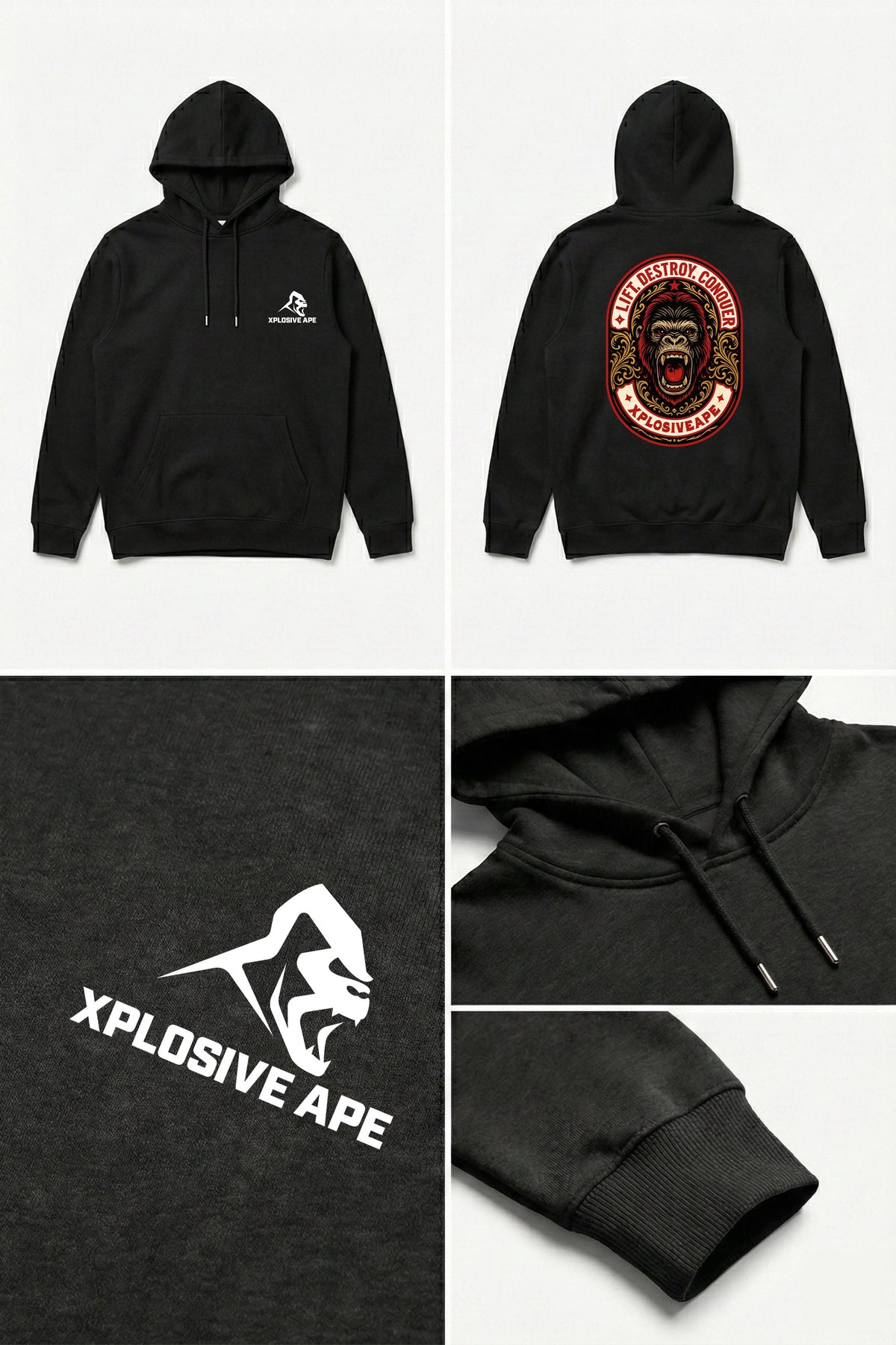 XAPE Heritage String Hoodie - Black