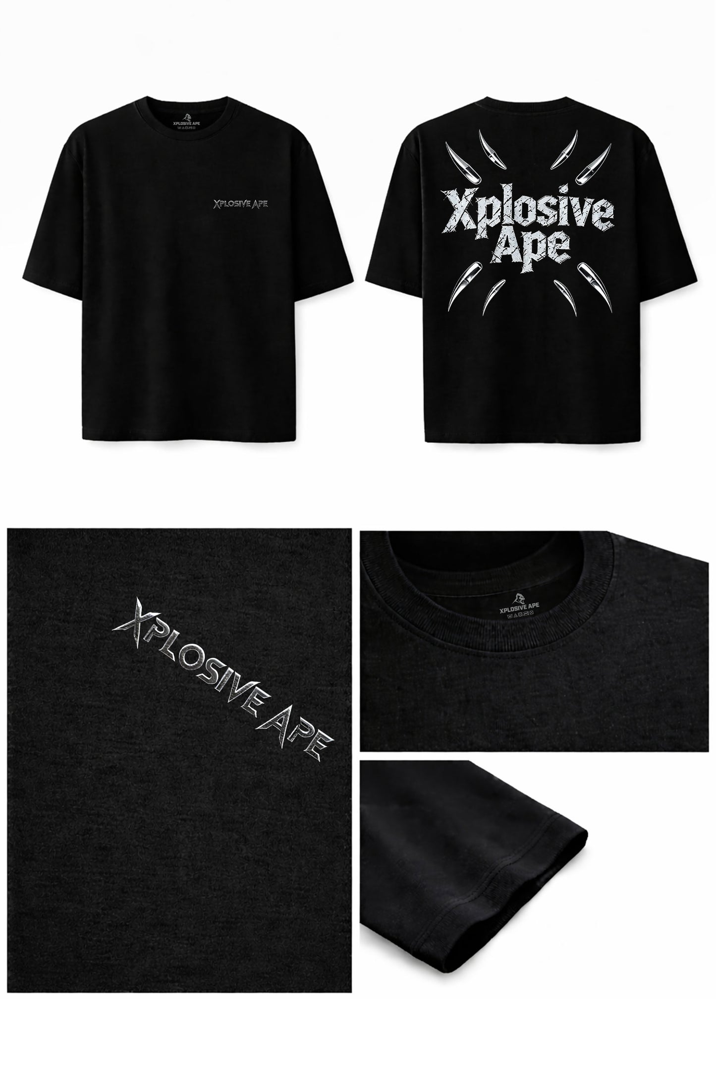 XAPE Shrapnel Burst Oversized Tee - Black