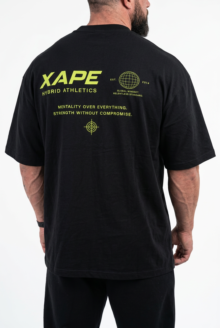 XAPE Mentality Program Oversized Tee - Black