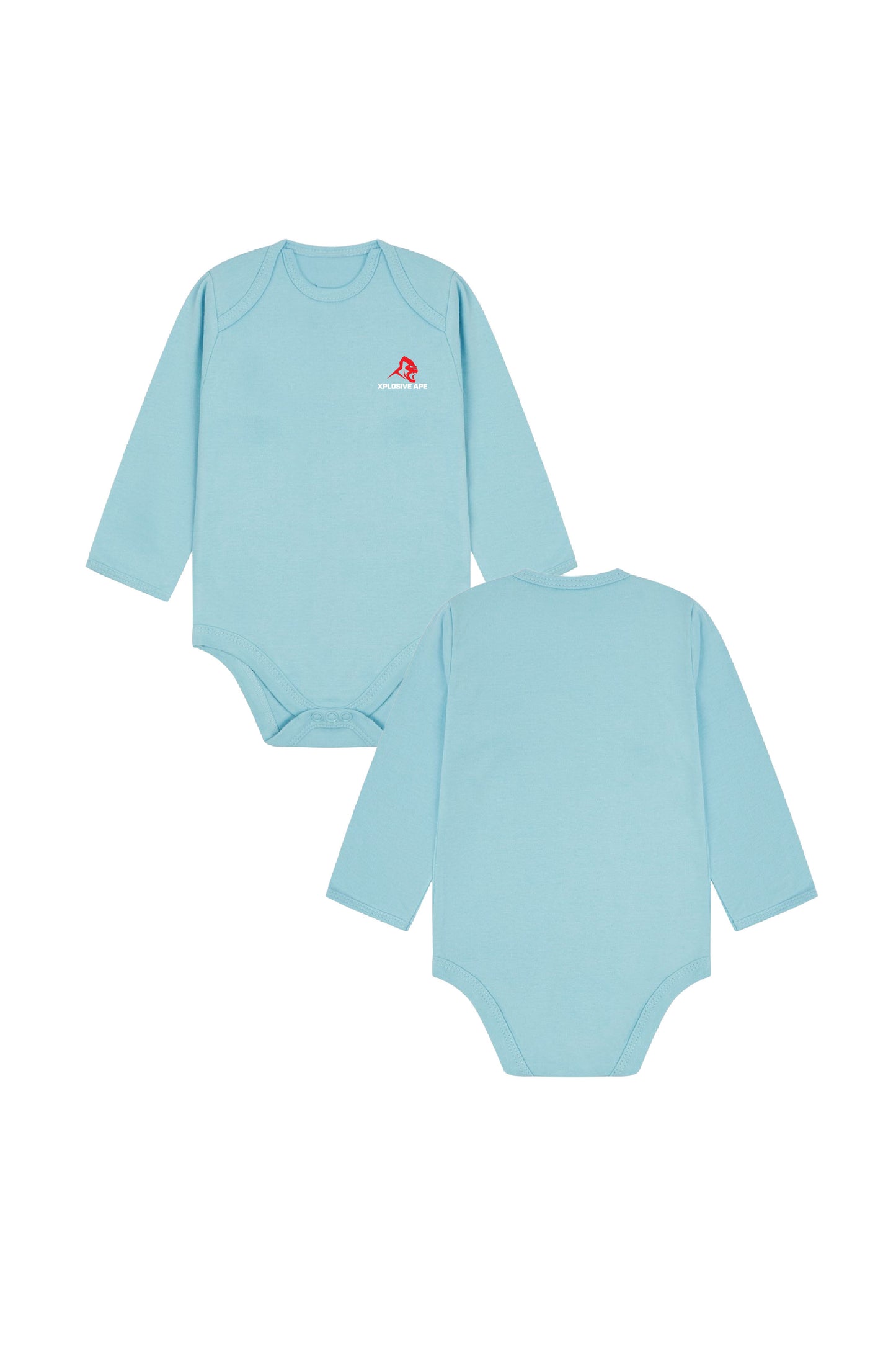 Little Apes Classic Baby Long Sleeve Body Suit - Light Blue
