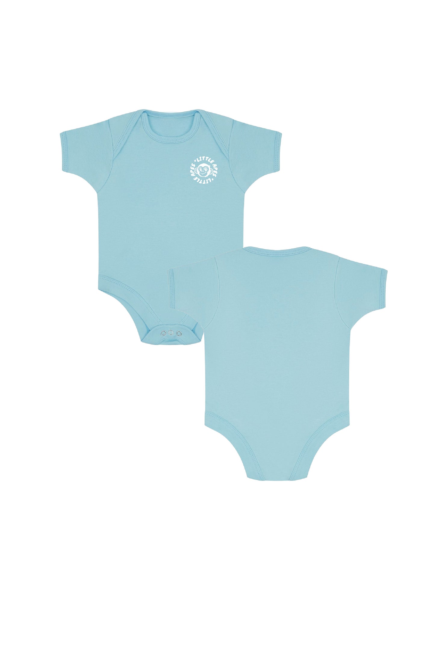 Little Apes Classic Badge Baby Body Suit - Light Blue