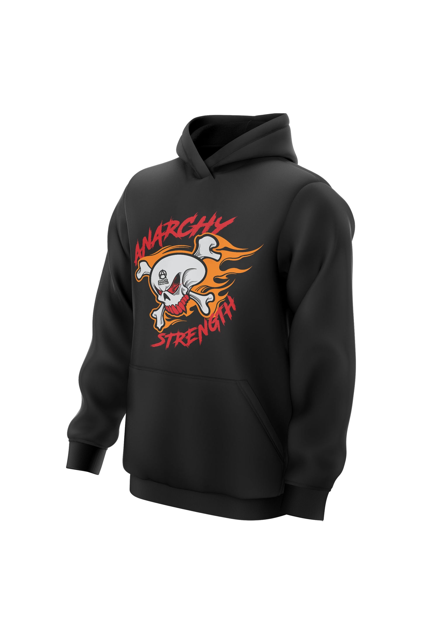 AS Skull On Fire Hoodie - Black