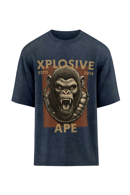 XAPE Barbed Oversized Tee - Acid Wash Black