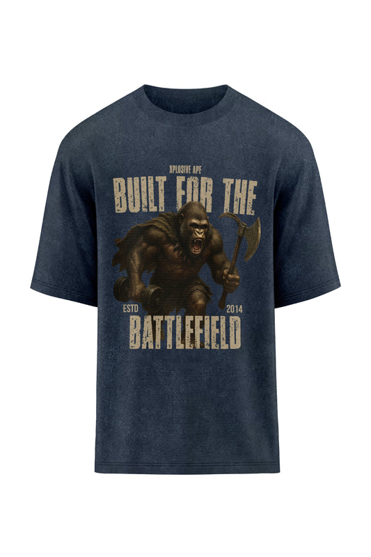 XAPE Battlefield Oversized Tee - Acid Wash Black