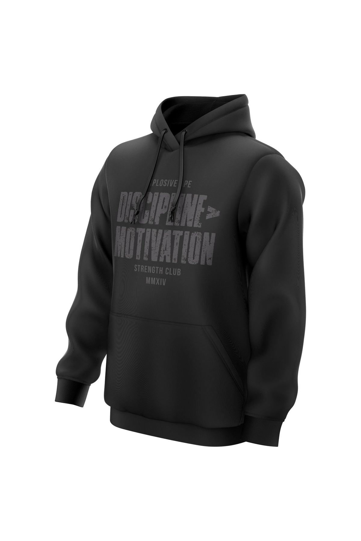 XAPE Discipline Motivation String Hoodie - Black