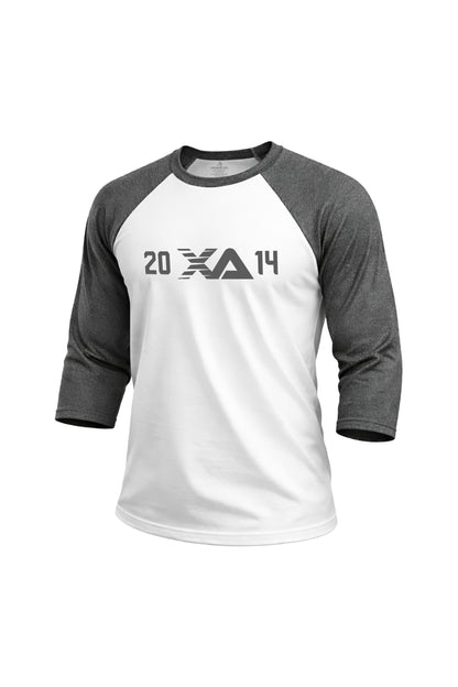 XAPE Blockline Raglan 3/4 Sleeve Tee - White/Dark Heather