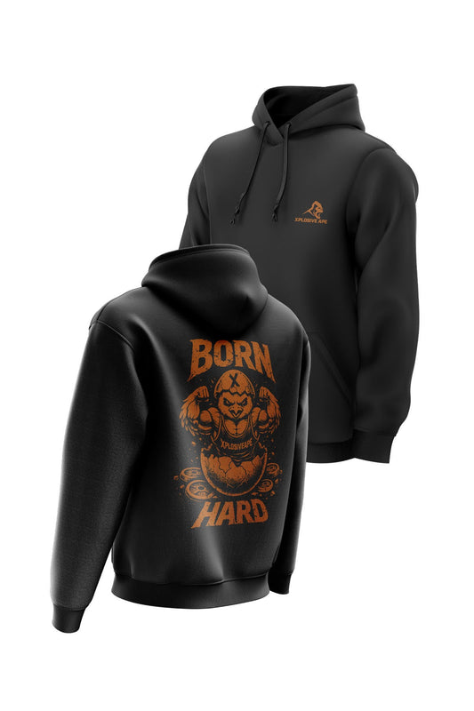 XAPE Born Hard V2 String Hoodie - Black