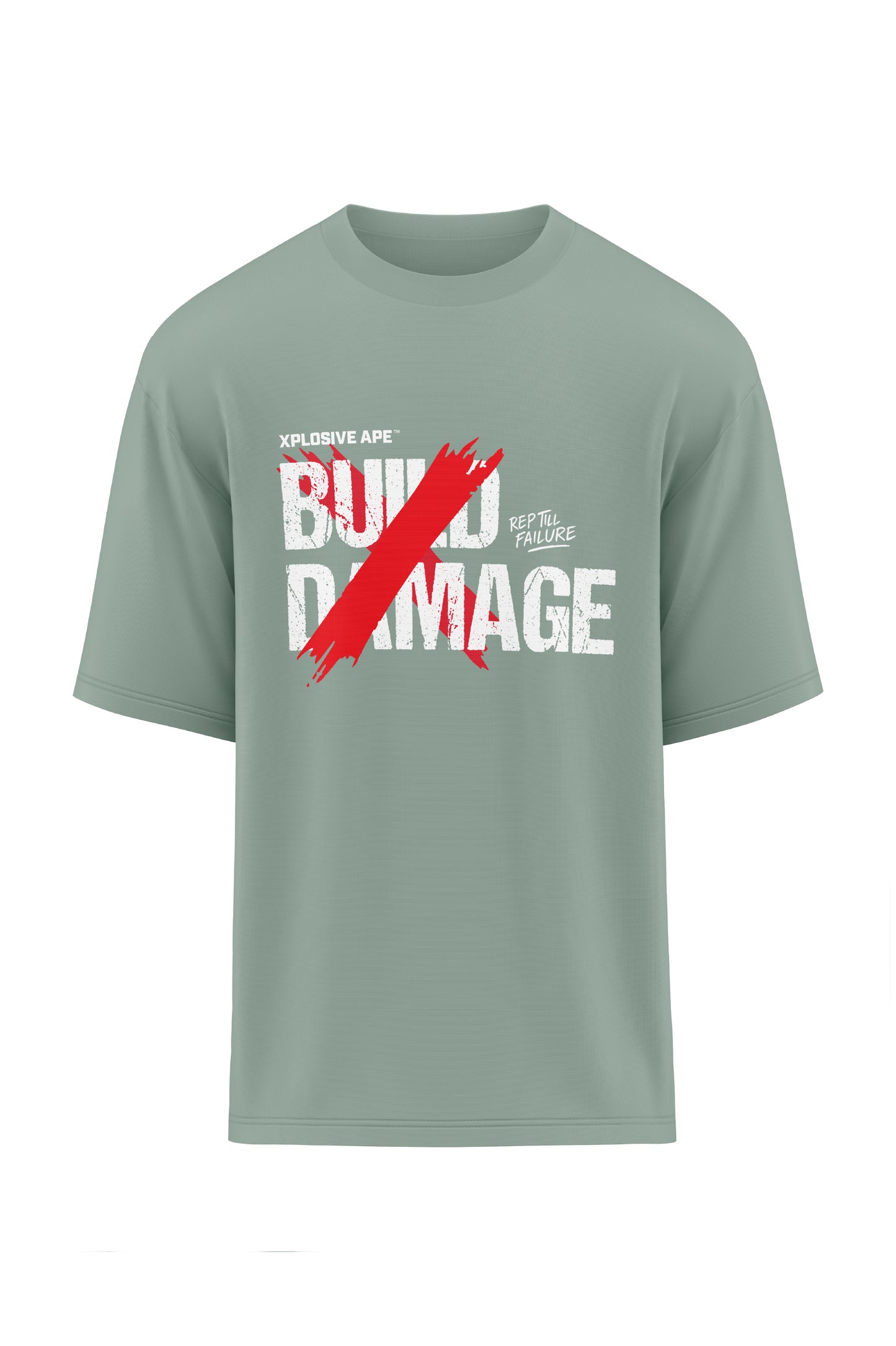 XAPE Build Damage Oversized Tee - Sage