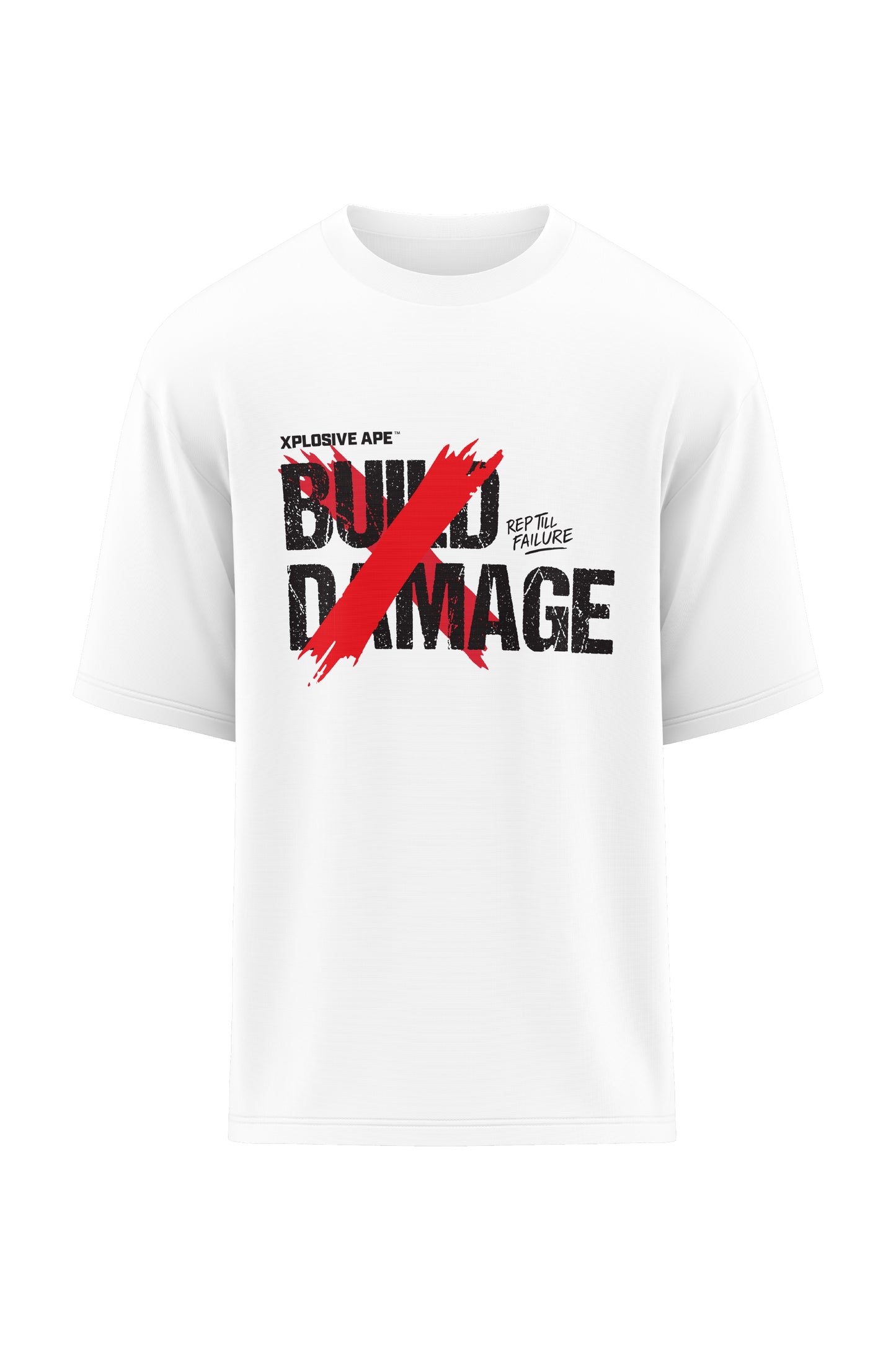 XAPE Build Damage Oversized Tee - White
