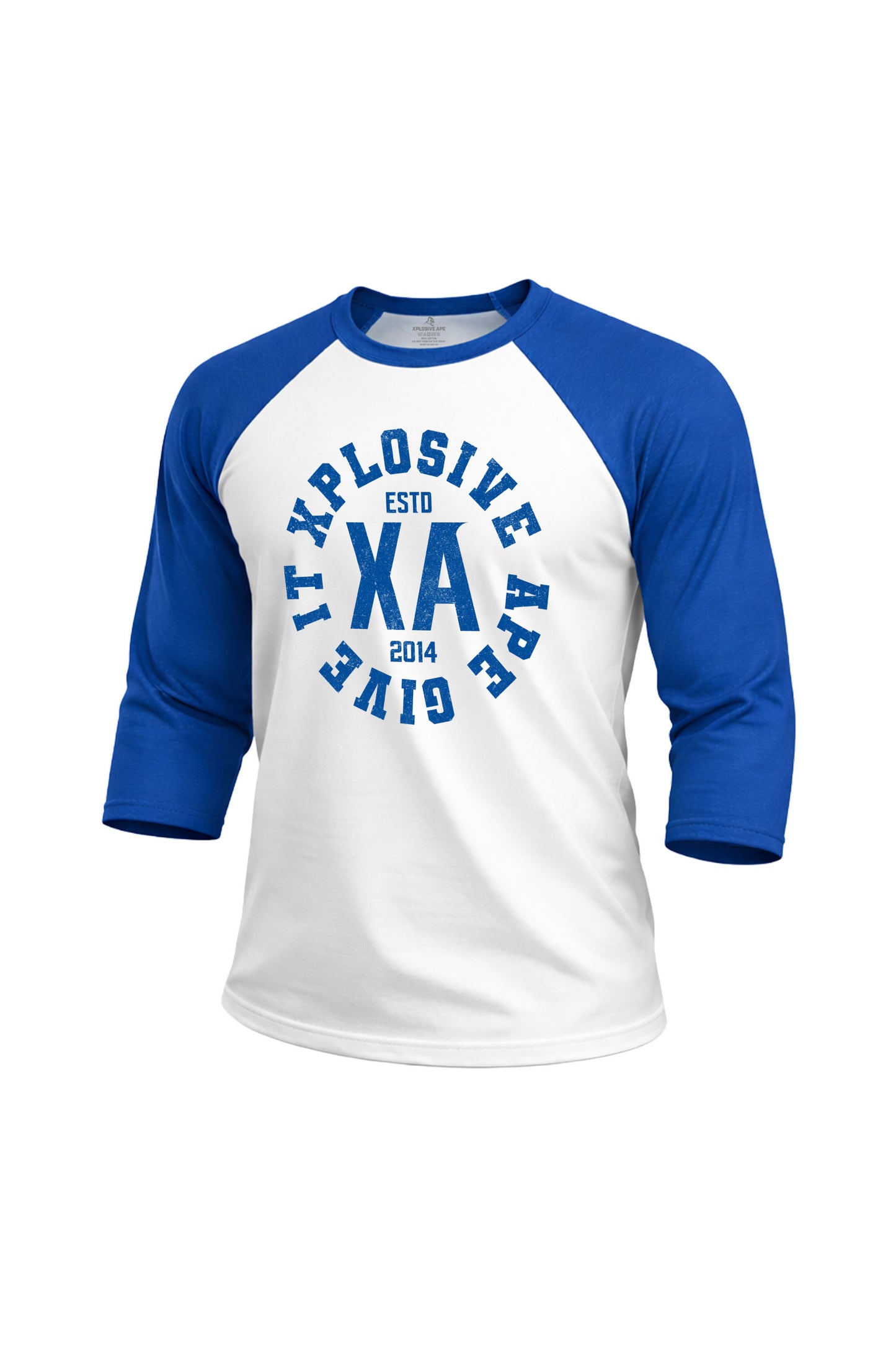 XAPE Proline Raglan 3/4 Sleeve Tee - White/Royal Blue