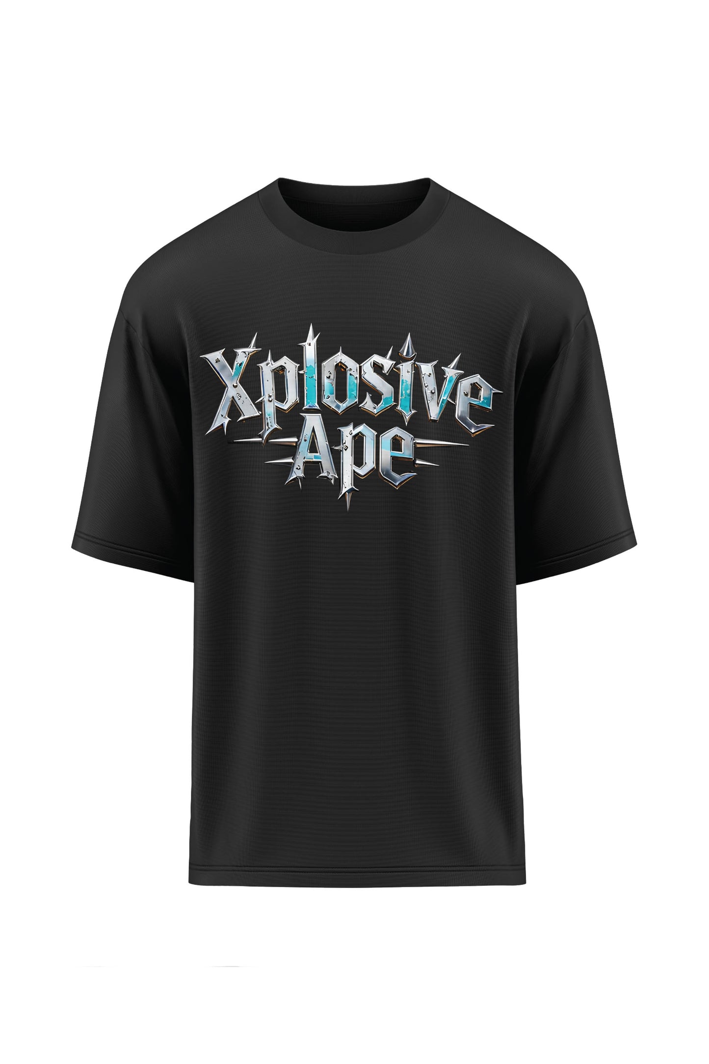 XAPE Cold Steel Script Oversized Tee - Black