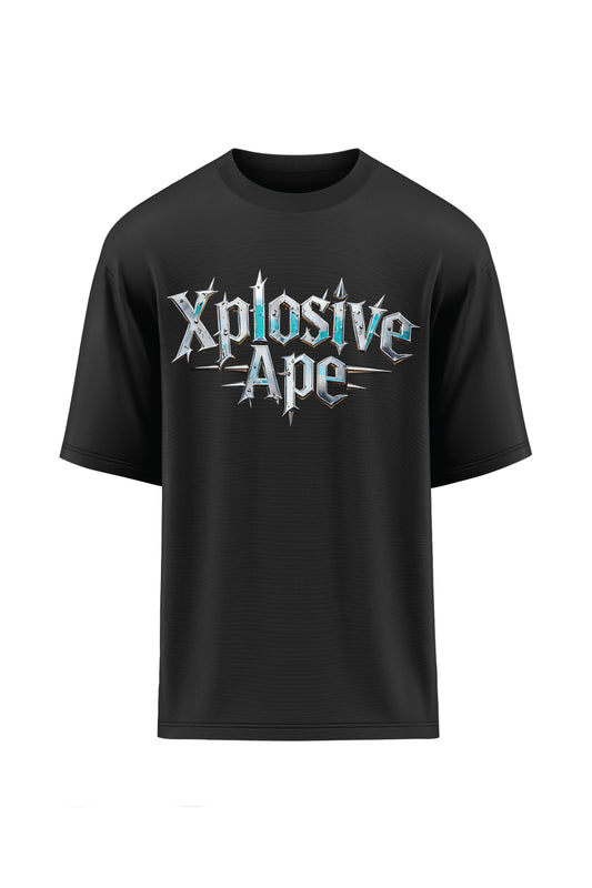 XAPE Cold Steel Script Oversized Tee - Black