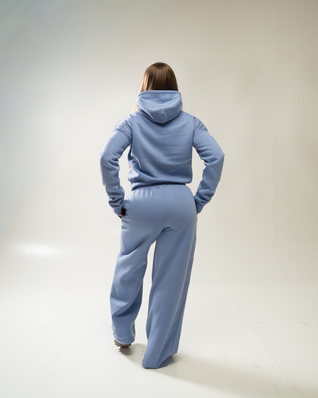 XAPE Core Logo Cropped String Hoodie - Slate Blue