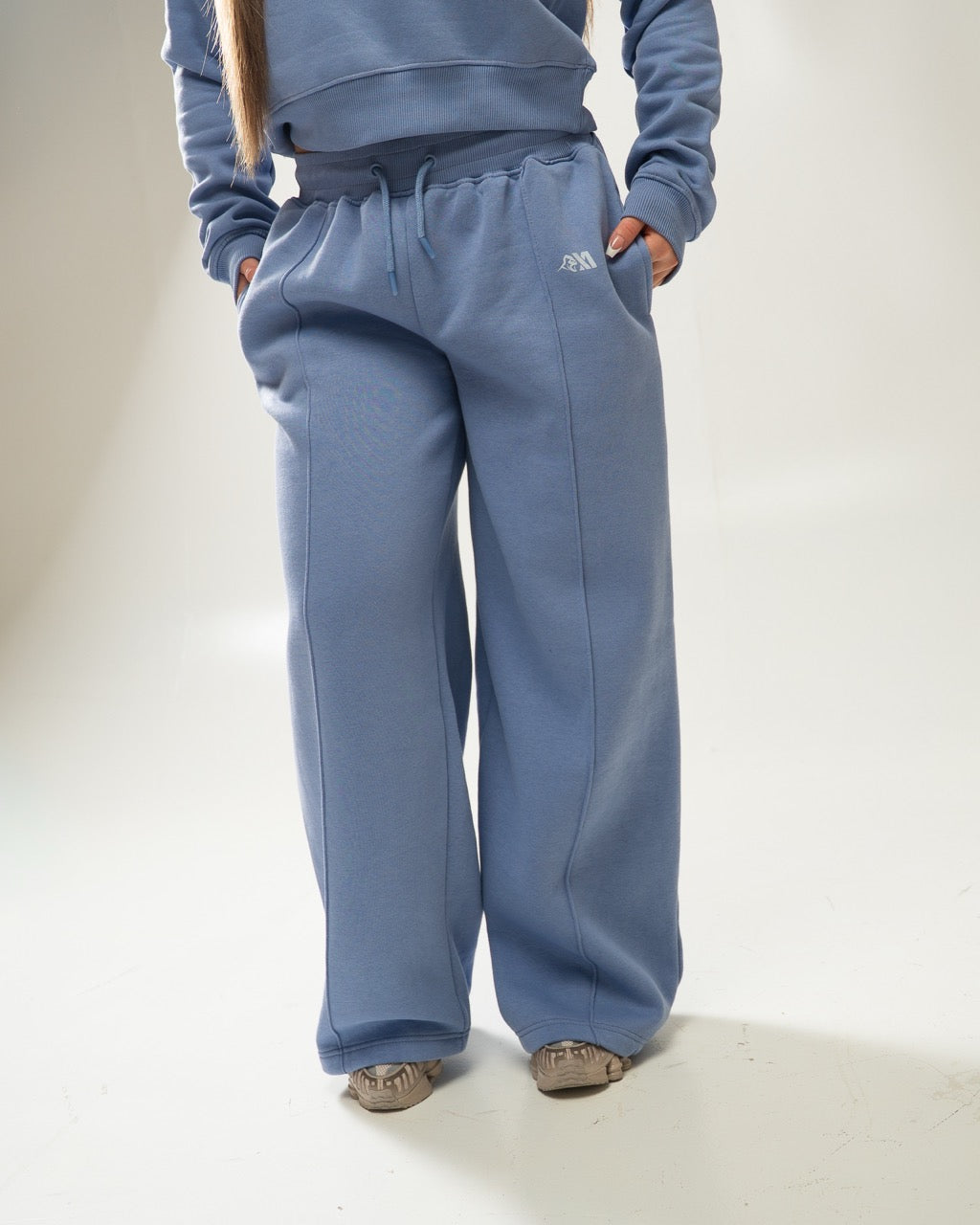 XAPE Core Logo Flared Joggers - Slate Blue