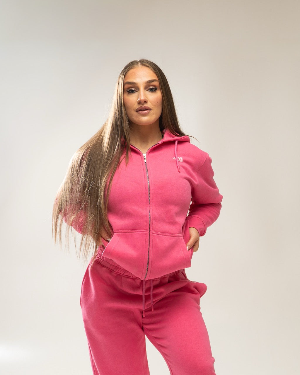 XAPE Core Logo Zip Hoodie - Dusty Pink