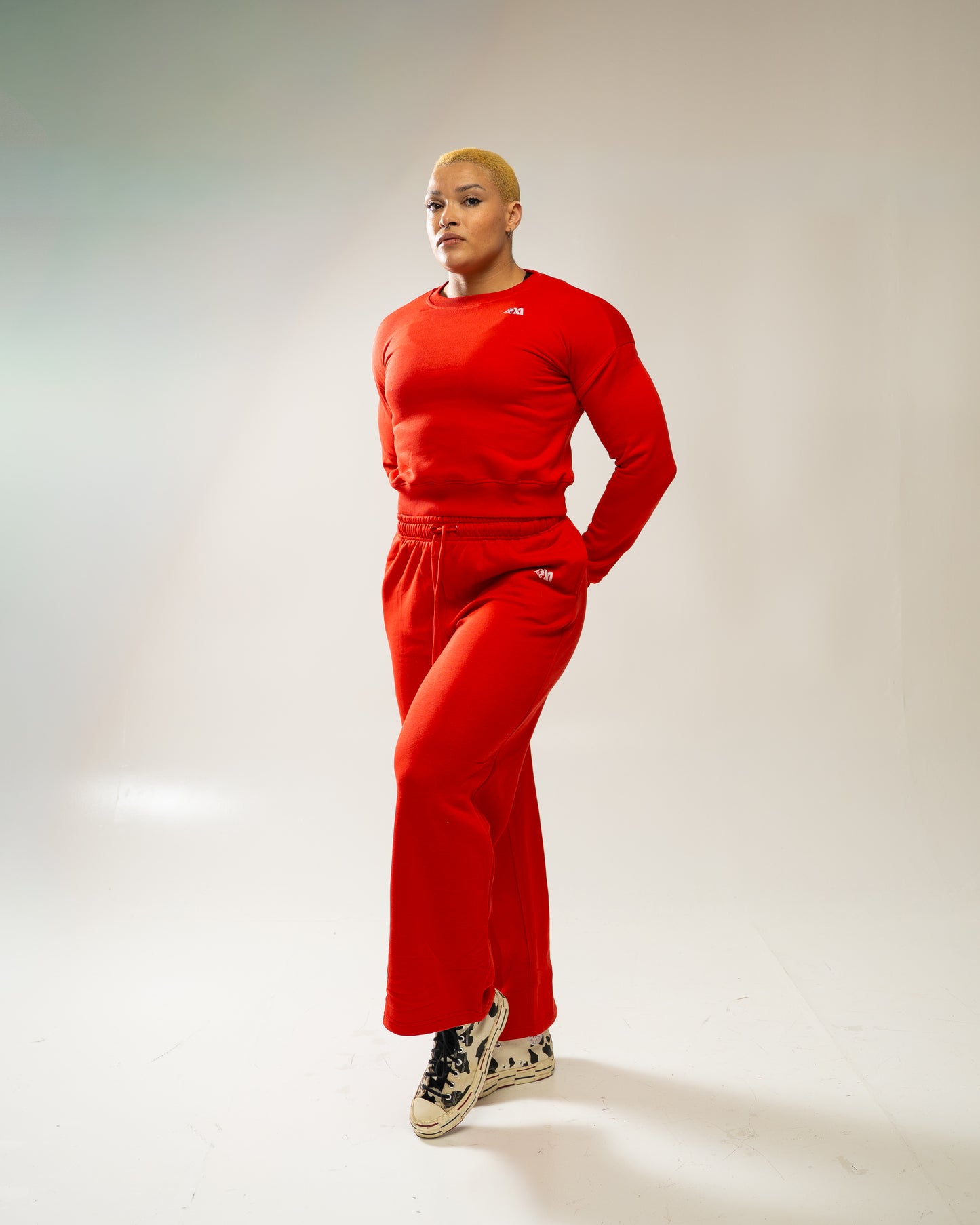 XAPE Core Logo Cropped Sweatshirt - Red