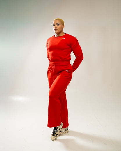 XAPE Core Logo Wide Leg Joggers - Red