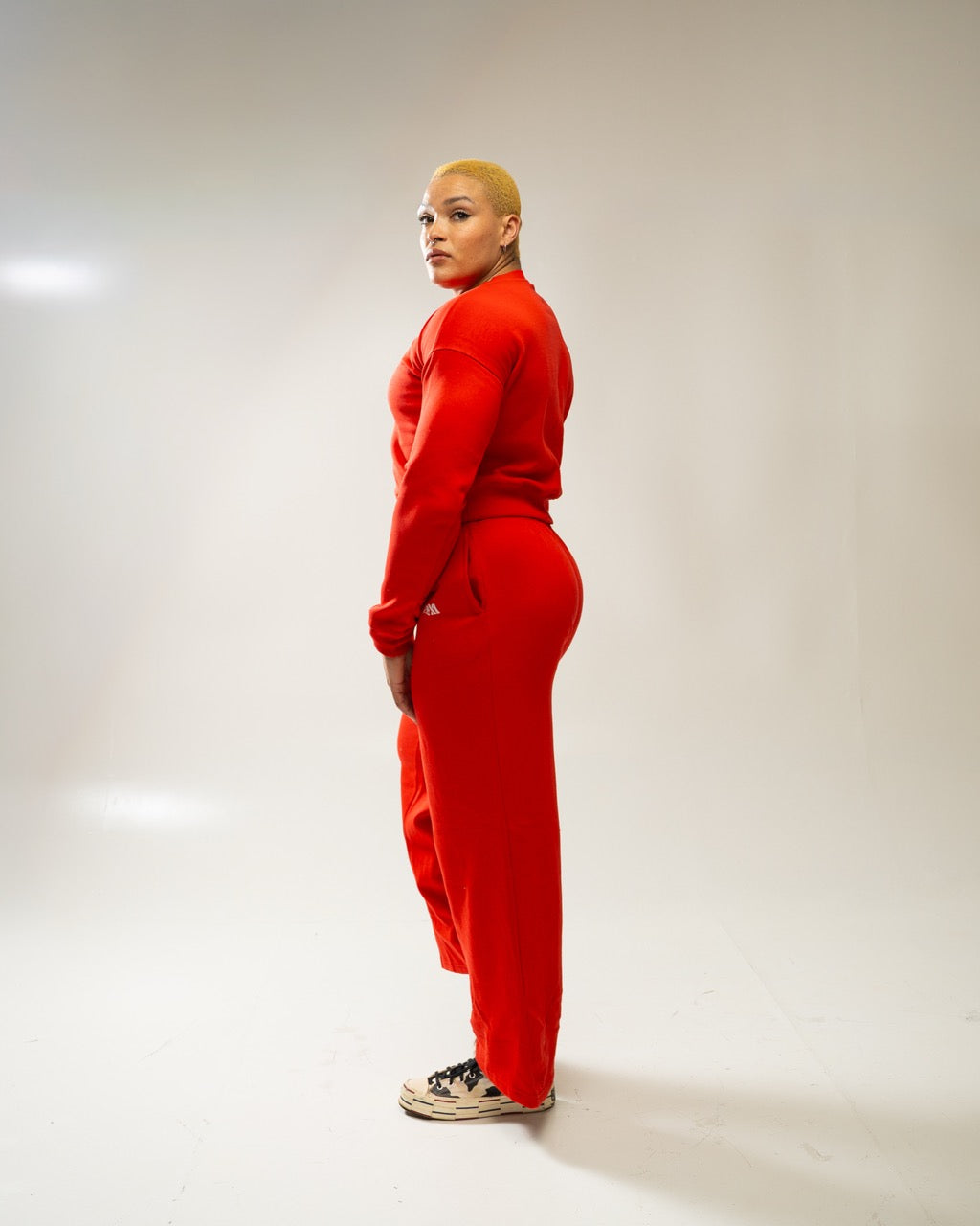 XAPE Core Logo Wide Leg Joggers - Red