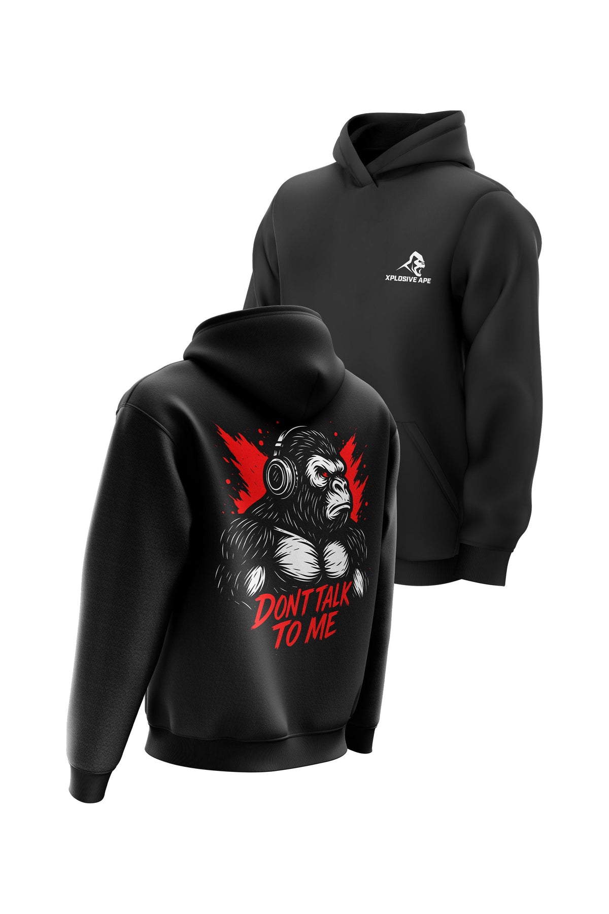 XAPE Don't Talk To Me V3 String Hoodie - Black