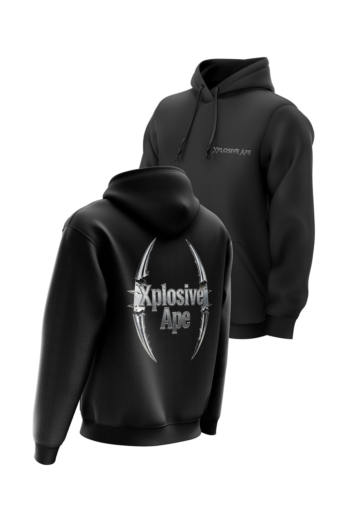 XAPE Double Fang String Hoodie - Black