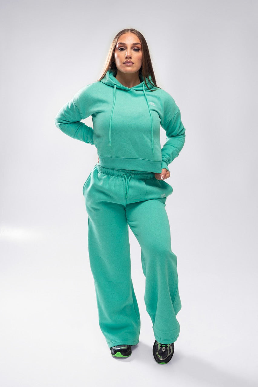 XAPE Core Logo Wide Leg Joggers - Deep Teal
