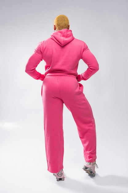 XAPE Core Logo Wide Leg Joggers - Dusty Pink