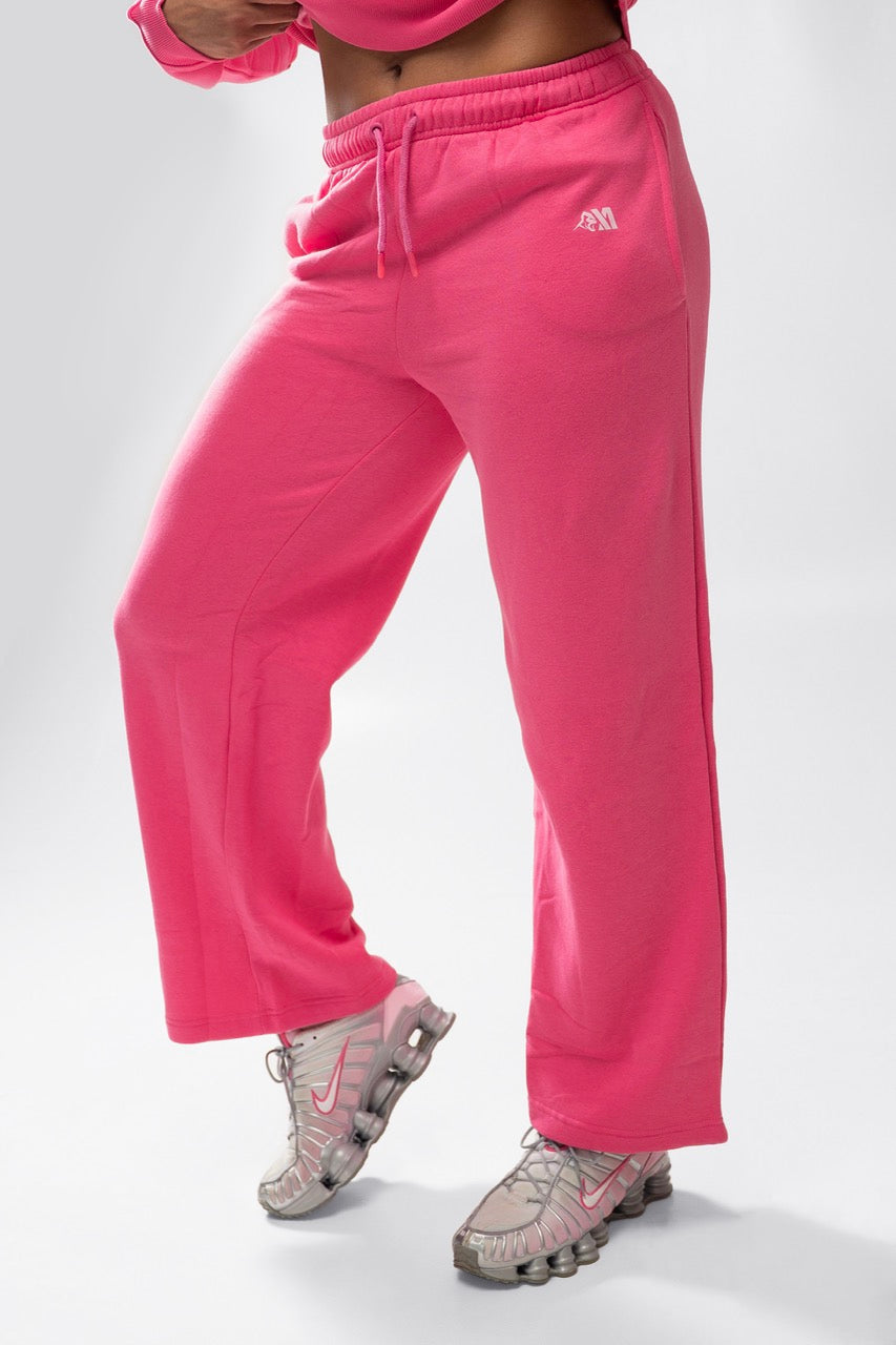 XAPE Core Logo Wide Leg Joggers - Dusty Pink