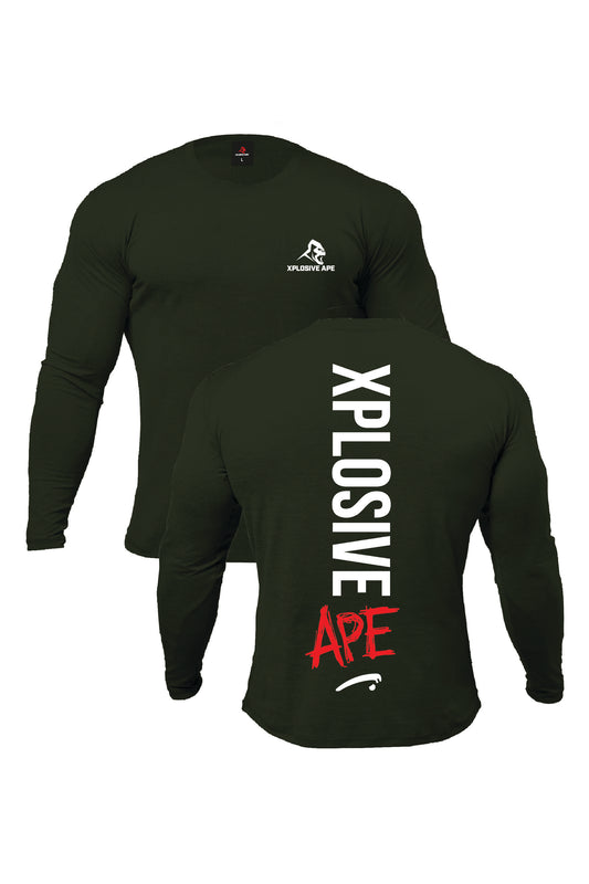 XAPE Graffiti V2 Long Sleeve Tee - Forest Green