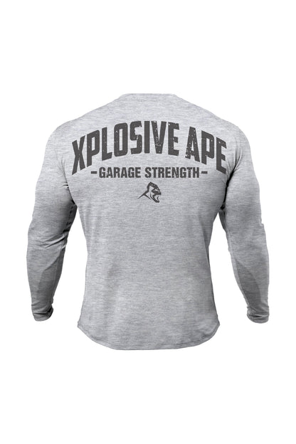 XAPE Garage Strength V2 Long Sleeve Tee - Sports Grey