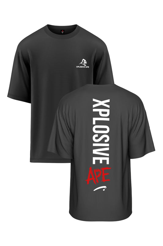 XAPE Graffiti V2 Oversized Tee - Charcoal