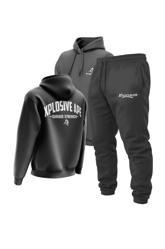 XAPE Garage Strength Hoodie & Desolate Joggers Combo - Charcoal
