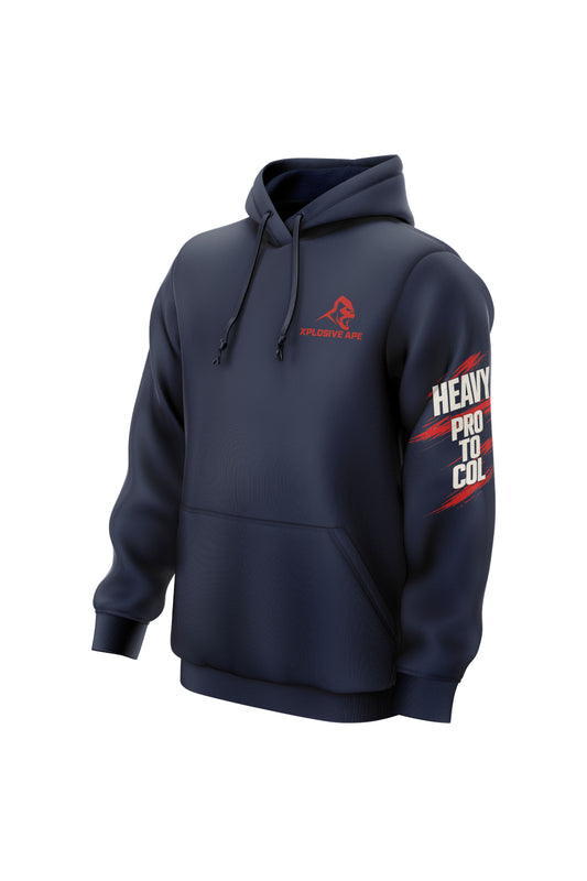 XAPE Heavy Protocol String Hoodie - Navy