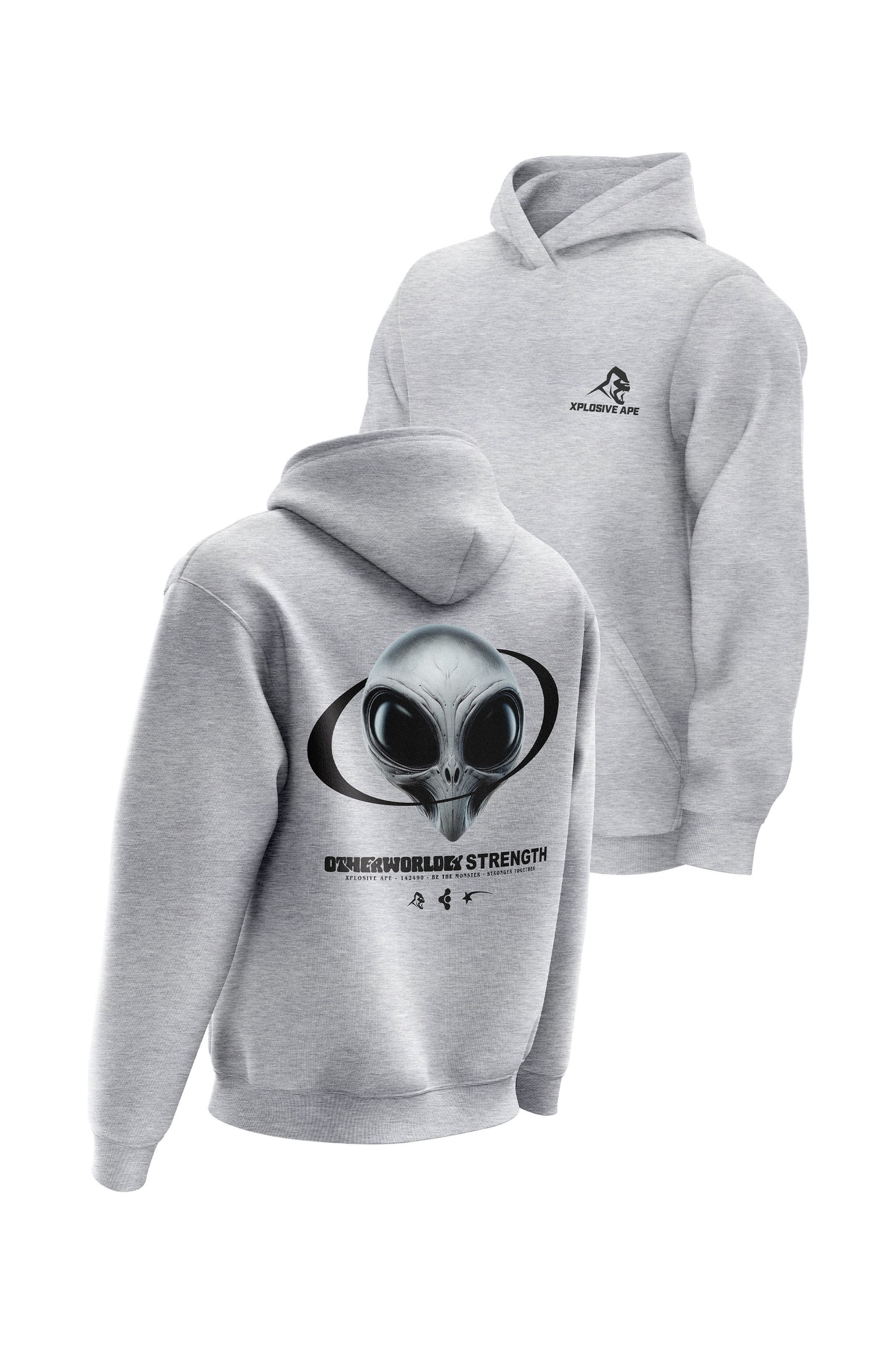 XAPE Otherworldly Strength Hoodie - Heather Grey