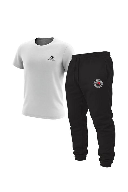XAPE Prime Tech Tee & Venus Joggers Combo - White/Black