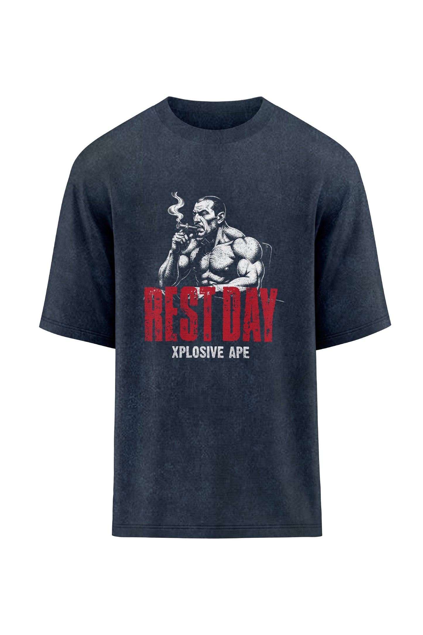 XAPE Rest Day Oversized Tee - Acid Wash Black