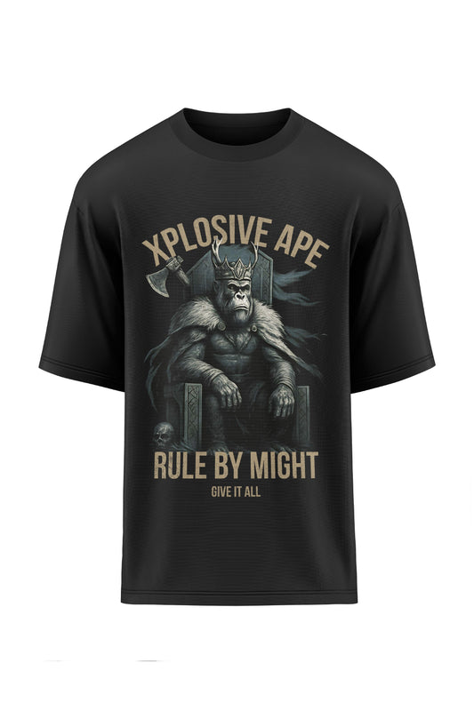 XAPE Rule By Might  Oversized Tee - Black