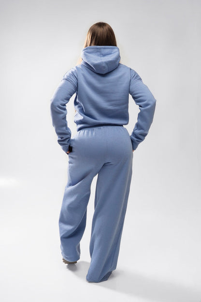 XAPE Core Logo Cropped String Hoodie - Slate Blue