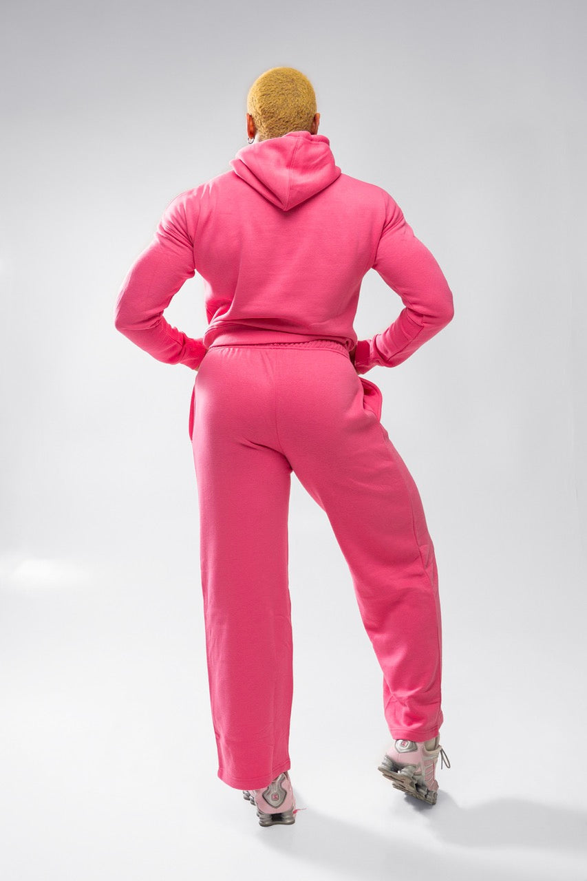 XAPE Core Logo Cropped String Hoodie - Dusty Pink