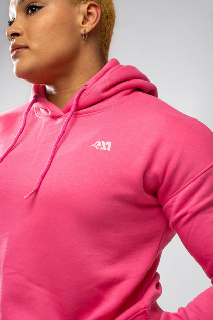 XAPE Core Logo Cropped String Hoodie - Dusty Pink