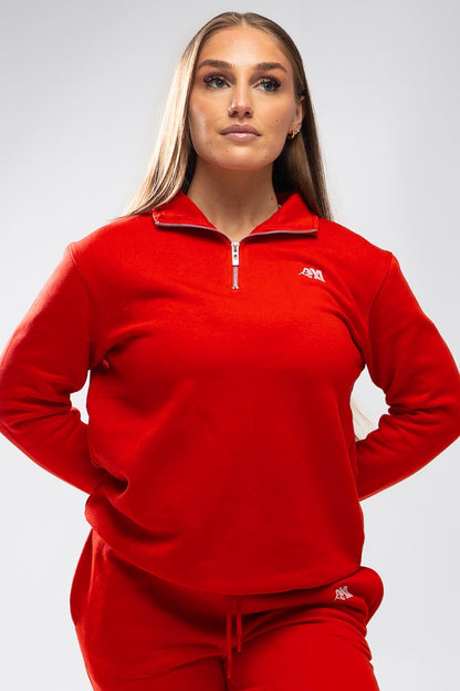 XAPE Core Logo Quarter Zip - Red