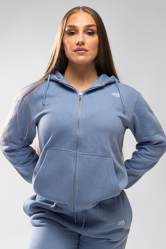 XAPE Core Logo Zip Hoodie - Slate Blue